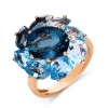 Ring 750/18K Rotgold Diamant 0.04ct. Blautopas 11.1ct.