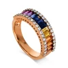 Ring 750/18K Rotgold Diamant 0.49ct. Safir 1.97ct.
