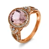Ring 417/10K Rotgold Diamant 0.4ct. Morganit 2.29ct.