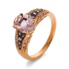 Ring 417/10K Rotgold Diamant 0.19ct. Morganit 1.63ct.