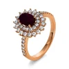 Ring 750/18K Rotgold Diamant 0.67ct. Rubin 1.26ct.