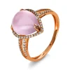 Ring 750/18K Rotgold Diamant 0.18ct. Rosenquarz 3.29ct.