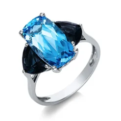 Ring 750/18K Weissgold Blautopas 7.2ct.
