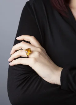 Ring 750/18K Weissgold Citrin 11.6ct.