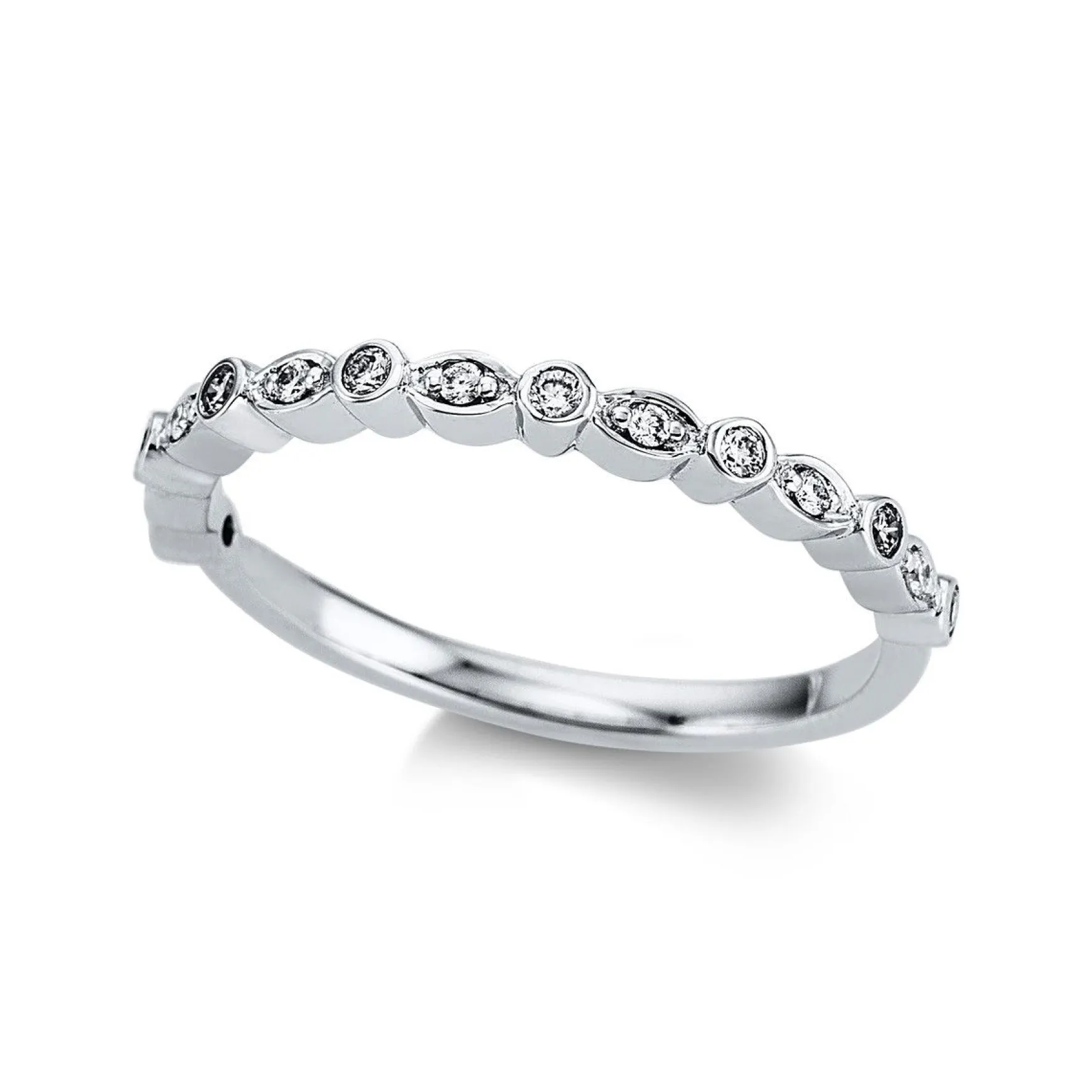 Ring 750/18K Weissgold Diamant 0.12ct.