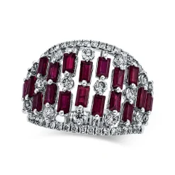 Ring 750/18K Weissgold Diamant 0.94ct. Rubin 2.4ct.
