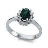 Ring 585/14K Weissgold Diamant 0.25ct. Smaragd 0.71ct.