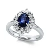 Ring 750/18K Weissgold Diamant 0.93ct. Safir 1.8ct.