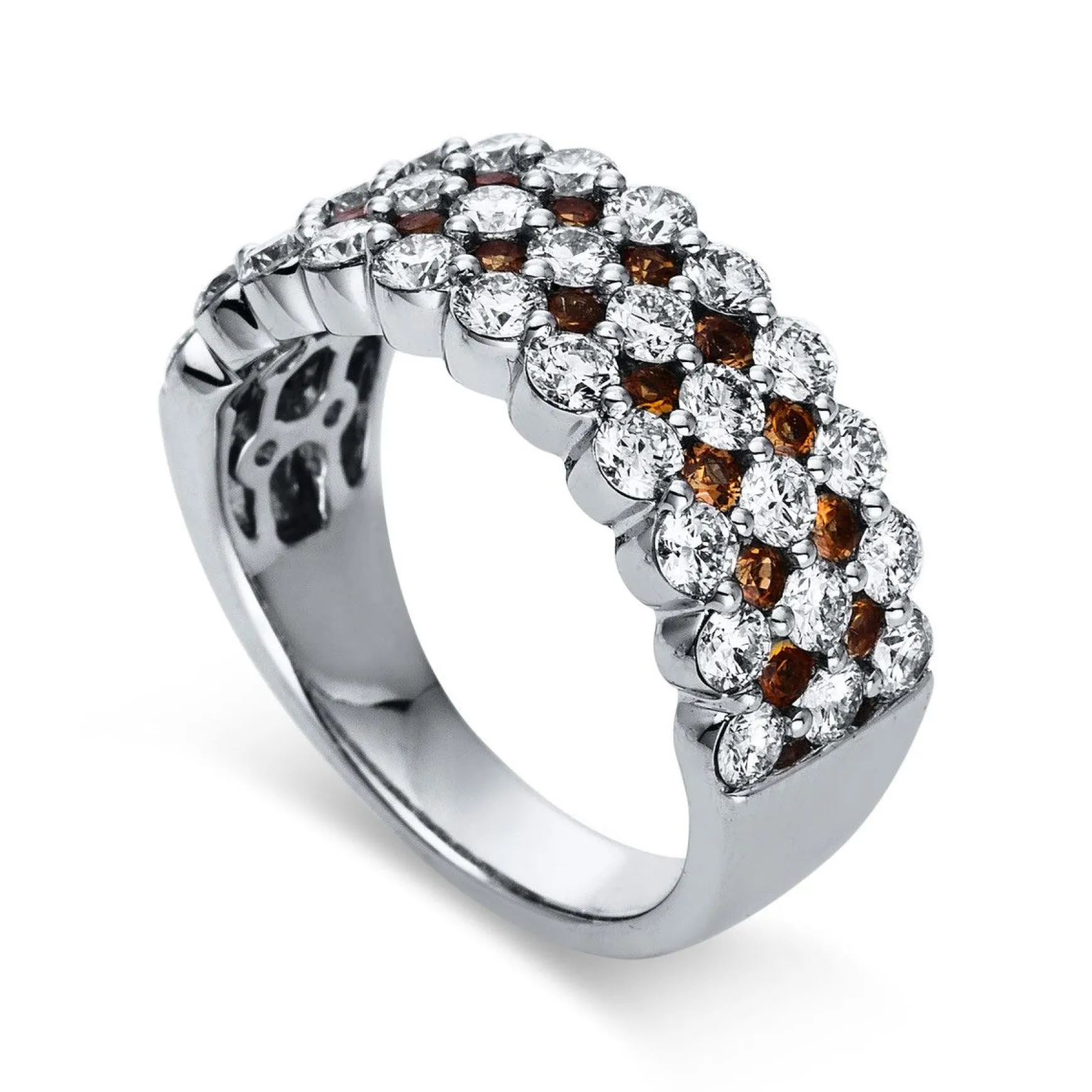 Ring 750/18K Weissgold Diamant 1.65ct. Safir 0.76ct.