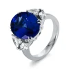 Ring 750/18K Weissgold Diamant 0.91ct. Tansanit 7.14ct.