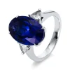 Ring 750/18K Weissgold Diamant 0.38ct. Tansanit 8.41ct.