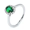 Ring 750/18K Weissgold Diamant 0.2ct. Smaragd 0.61ct.
