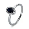Ring 750/18K Weissgold Diamant 0.12ct. Safir 0.58ct.
