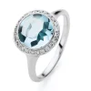 Ring 750/18K Weissgold Diamant 0.16ct. Topas 4.13ct.