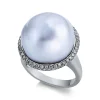 Ring 750/18K Weissgold Diamant 0.41ct. Südsee Perle