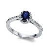 Ring 750/18K Weissgold Diamant 0.24ct. Safir 0.49ct.