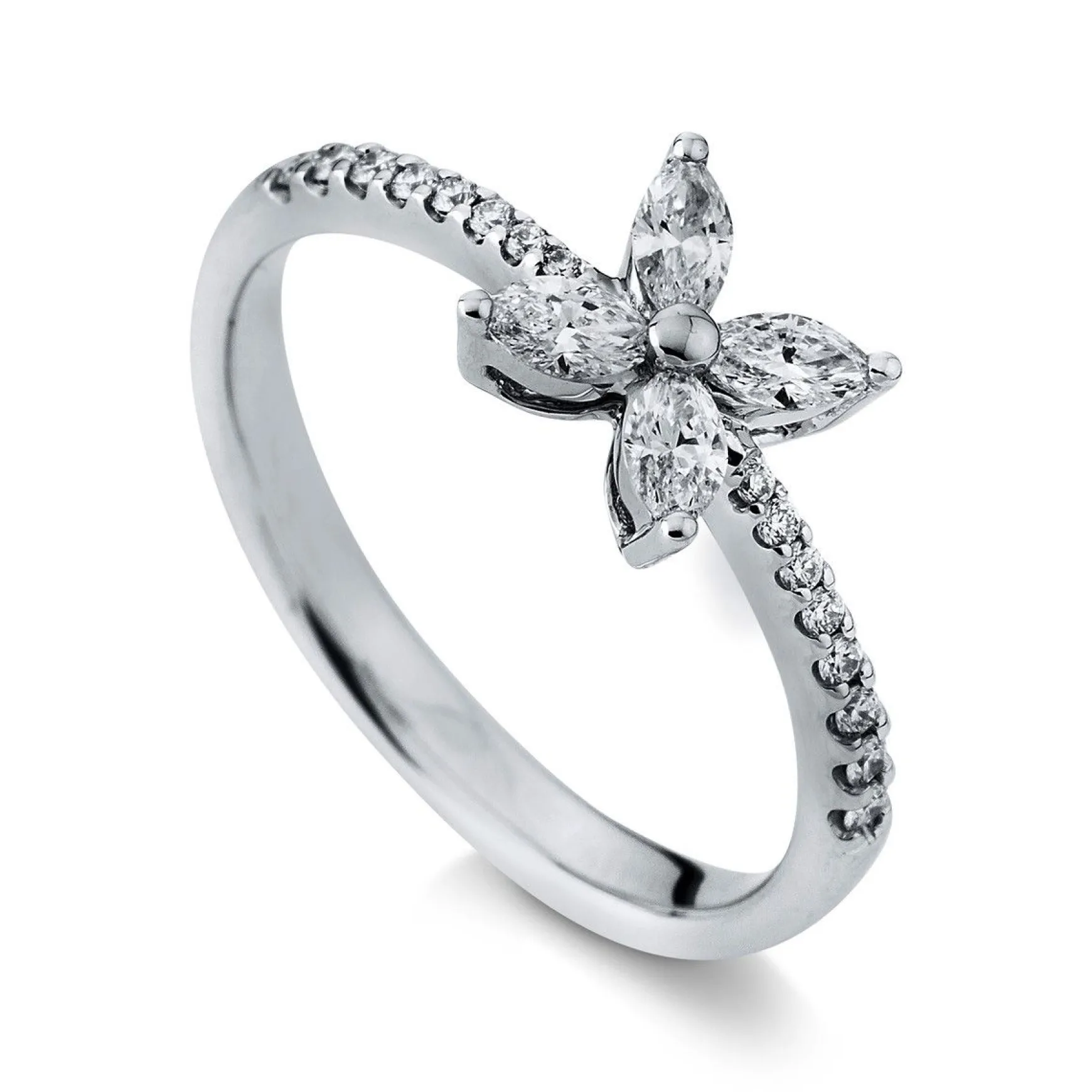 Ring 750/18K Weissgold Diamant 0.46ct.