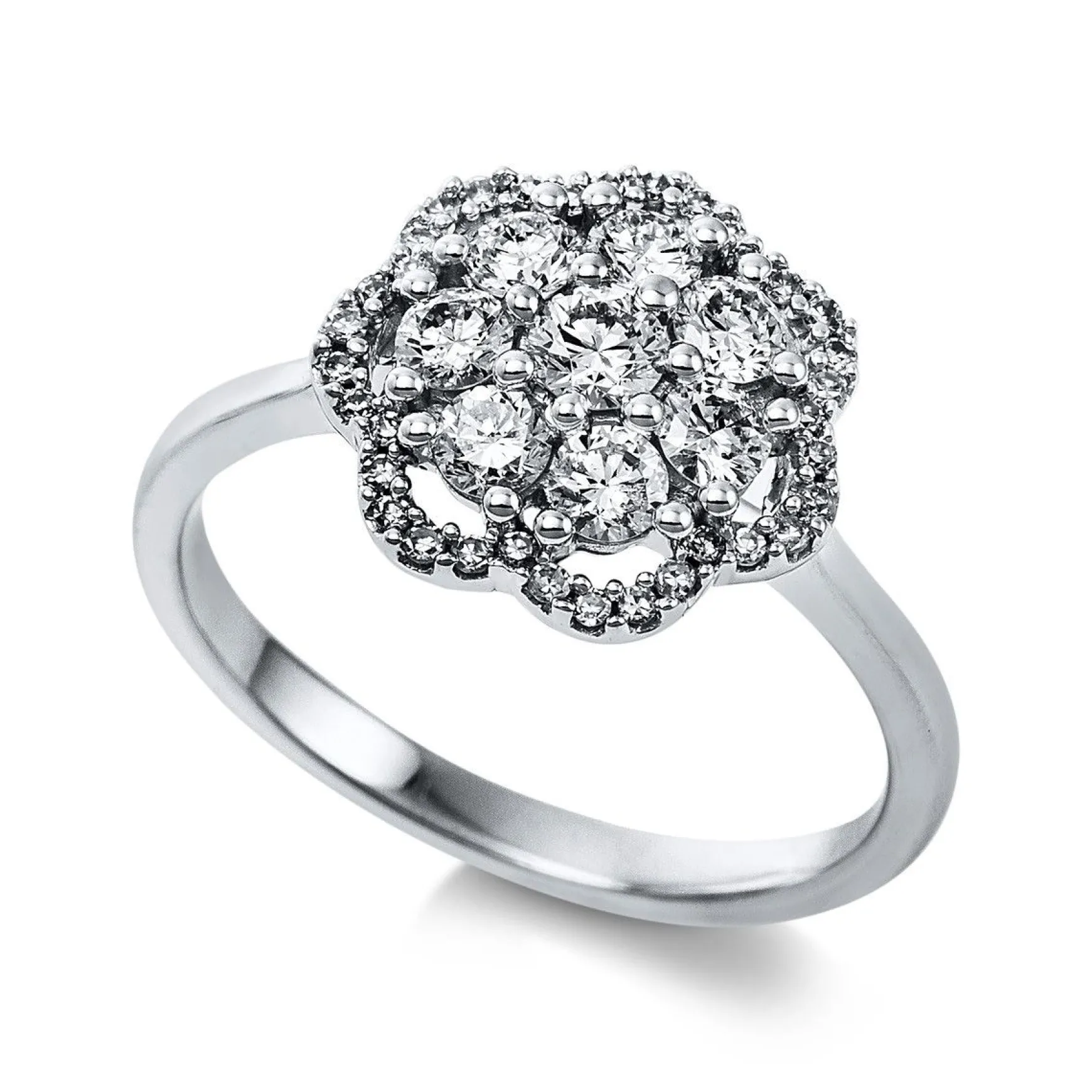 Ring 585/14K Weissgold Diamant 0.77ct.