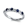 Ring 750/18K Weissgold Diamant 0.22ct. Safir 0.42ct.