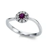 Ring 750/18K Weissgold Diamant 0.13ct. Rubin 0.18ct.