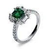 Ring 750/18K Weissgold Diamant 1.34ct. Smaragd 1.11ct.