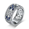 Ring 750/18K Weissgold Diamant 0.57ct. Safir 0.47ct.