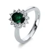 Ring 750/18K Weissgold Diamant 0.31ct. Smaragd 0.95ct.