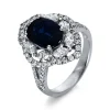 Ring 750/18K Weissgold Diamant 1.4ct. Safir 3.48ct.