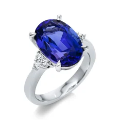 Ring 750/18K Weissgold Diamant 0.24ct. Tansanit 8.45ct.