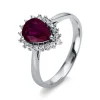 Ring 750/18K Weissgold Diamant 0.17ct. Rubin 1.11ct.