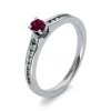 Ring 750/18K Weissgold Diamant 0.16ct. Rubin 0.38ct.