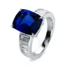 Ring 750/18K Weissgold Diamant 0.69ct. Safir 6.37ct.