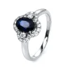 Ring 750/18K Weissgold Diamant 0.29ct. Safir 1ct.
