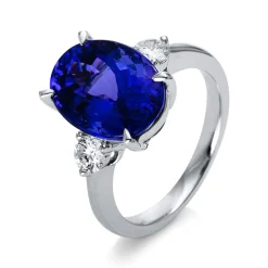 Ring 750/18K Weissgold Diamant 0.37ct. Tansanit 9.1ct.