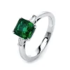 Ring 750/18K Weissgold Diamant 0.1ct. Smaragd 1.51ct.