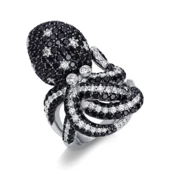 Ring 750/18K Weissgold Krake Diamant 5.46ct.