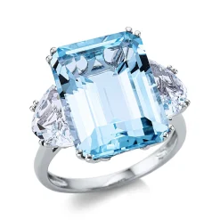 Ring 750/18K Weissgold Topas 16.7ct.