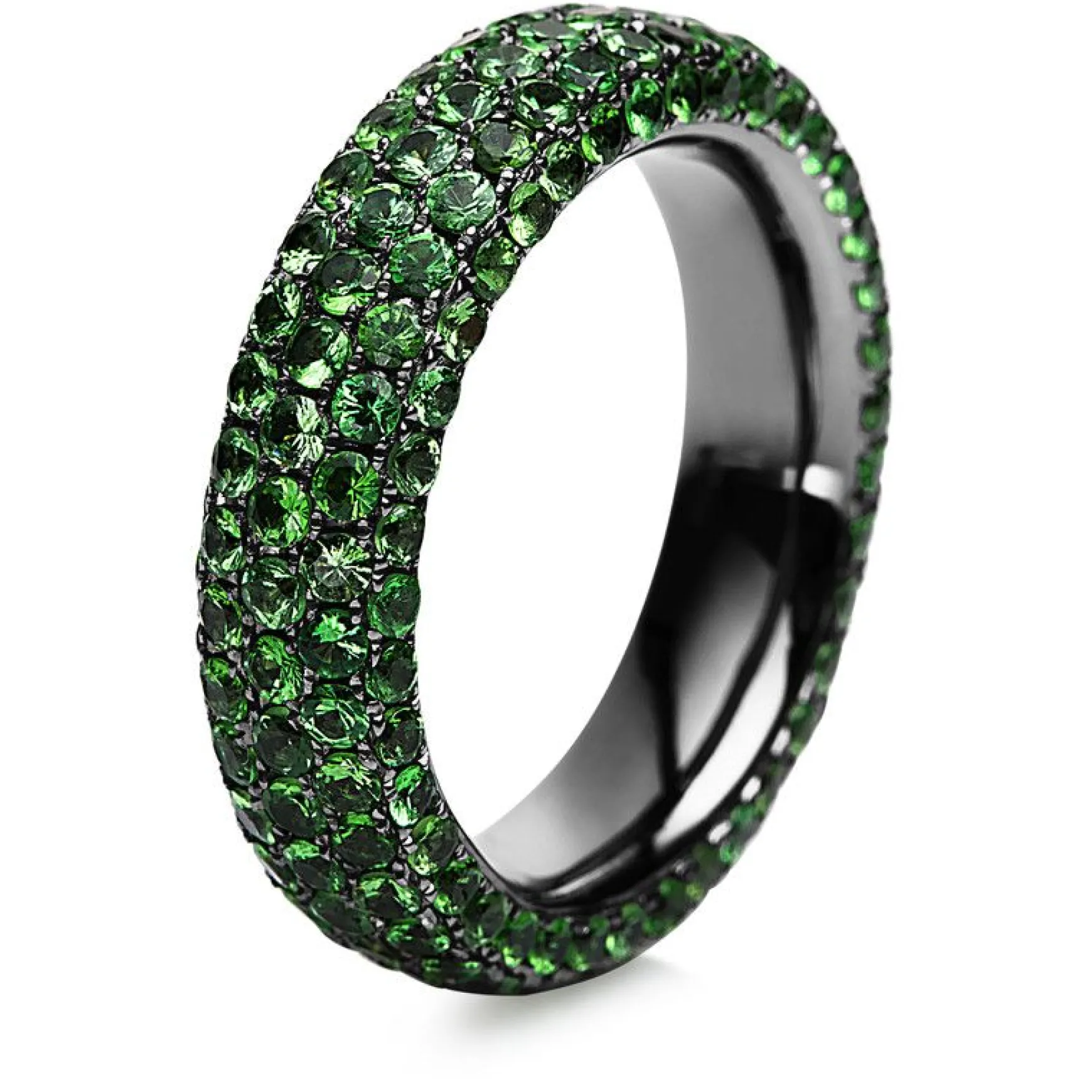 Ring 750/18K Weissgold Tsavorith 3.72ct.