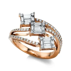 Ring 750/18K Weissgold/Rotgold Diamant 0.79ct.