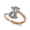 Ring 750/18K Weissgold/Rotgold Diamant 0.53ct.