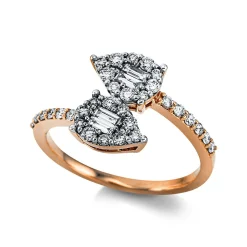 Ring 750/18K Weissgold/Rotgold Diamant 0.53ct.