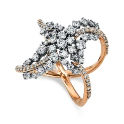 Ring 750/18K Weissgold/Rotgold Diamant 1.25ct.