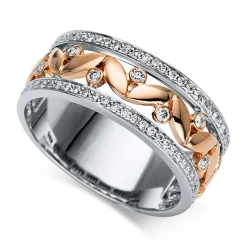 Ring 750/18K Weissgold/Rotgold Diamant 0.38ct.