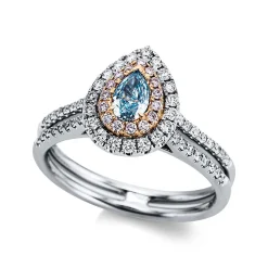 Ring 750/18K Weissgold/Rotgold Diamant 0.7ct.