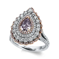 Ring 750/18K Weissgold/Rotgold Diamant 2.36ct.