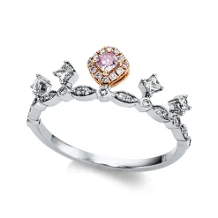 Ring 750/18K Weissgold/Rotgold Diamant 0.37ct.