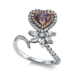 Ring 750/18K Weissgold/Rotgold Diamant 1.19ct.