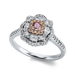 Ring 750/18K Weissgold/Rotgold Diamant 0.69ct.