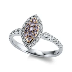 Ring 750/18K Weissgold/Rotgold Diamant 0.64ct.