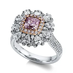 Ring 750/18K Weissgold/Rotgold Diamant 2.49ct.